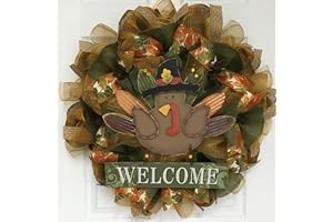 Thanksgiving Decoration with Turkey Wreath for Front Door