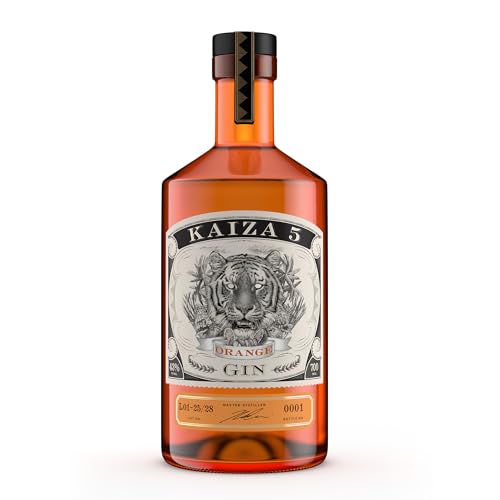 KAIZA 5 ORANGE GIN – 0,7 l - 43% | Creación de ginebra chispeante de Ciudad del Cabo | burbujeante – refrescante – suave con naranja, limón y enebro
