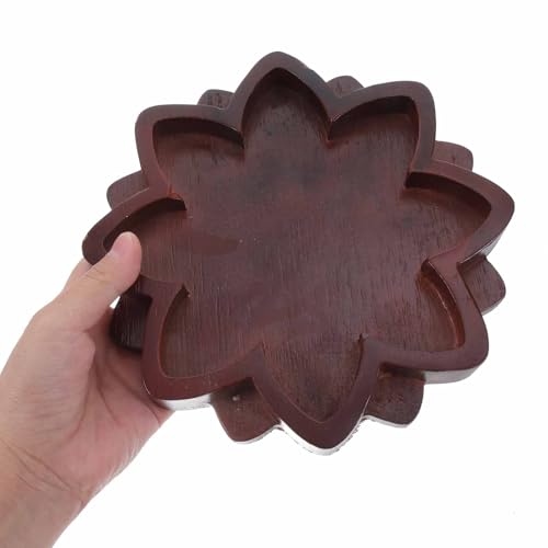 Bandeja decorativa de madera loto almacenamiento pulseras accesorios dormitorio 5