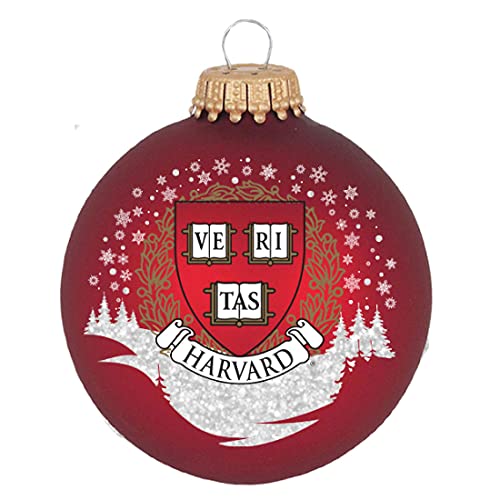 RFSJ Harvard Shield Glass Ornament, Red
