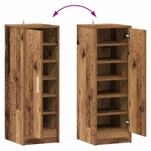 Meuble de rangement chaussures en bois et support vertical chêne artisanal
