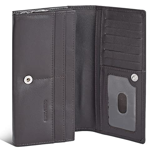 Ozora RFID Block Handmade Bifold Leather Wallet with Multi Card Holders, Travel Purse for Women