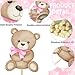 CANDY CHEF 30Pcs Pink Bear Centerpiece Sticks We Can Bearly Wait Baby Shower Decorations Teddy Bear Table Toppers Bear Baby Shower Decorations Bear Centerpieces for Table Girls Baby Shower Supplies