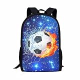 BYCHECAR Football Garçons Sac à Dos, Sacs d'école pour Les garçons Idéal pour Les élèves du Collège Enfants Ados Casual Sacoche pour Ordinateur Portable Voyage Sac à Dos
