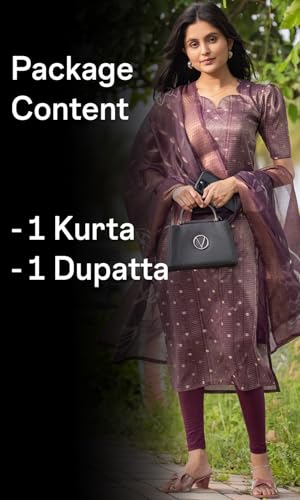 Image of Sun Fashion And Lifestyle Women's Simmer Stitched Printed Kurta Dupatta (KD8 Wine)