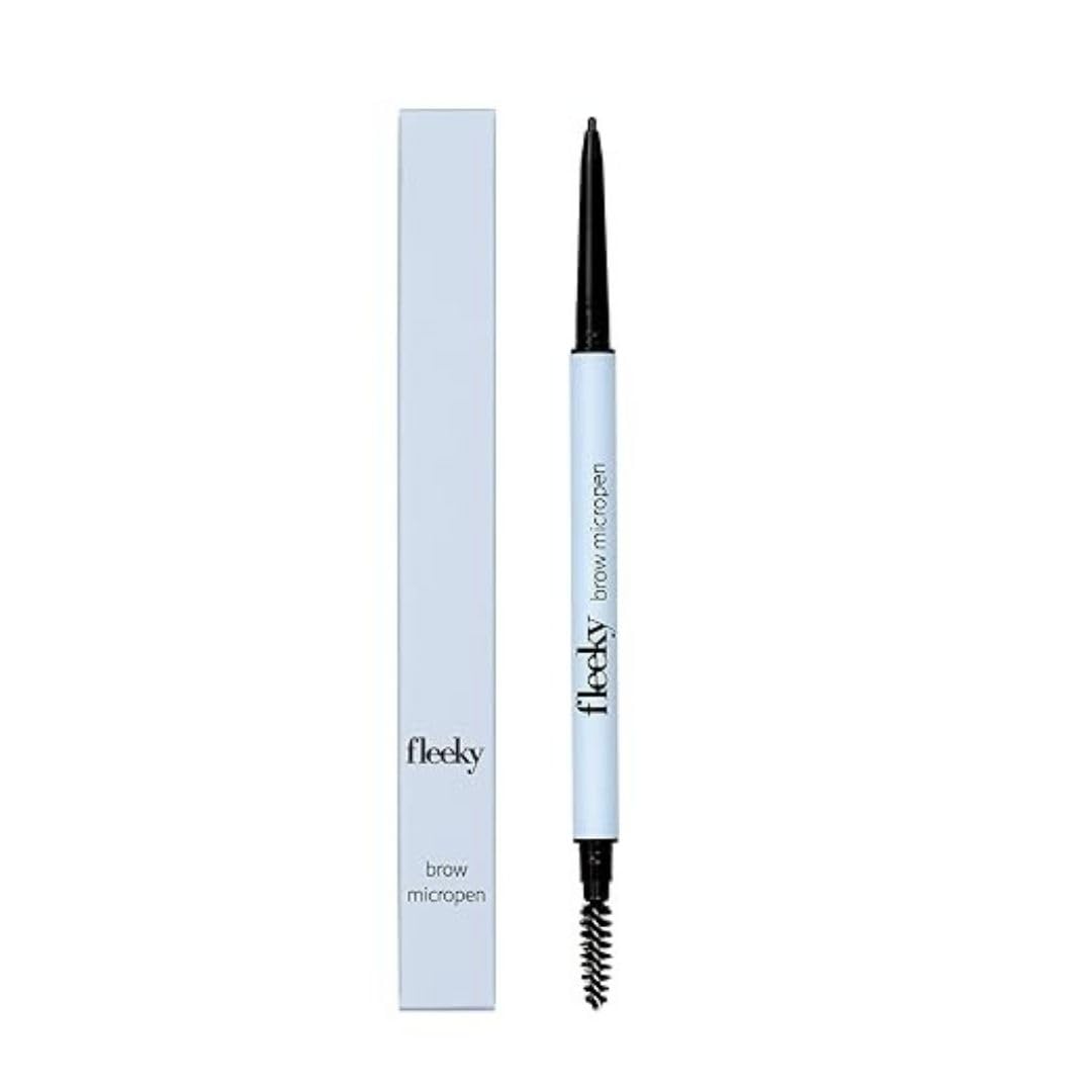 Fleeky Micro Pen - Matita per sopracciglia con punta fine per ridipingere e modellare precisi, tenuta resistente alle sbavature e all'acqua, micropen bifacciale con spazzola, vegano e senza