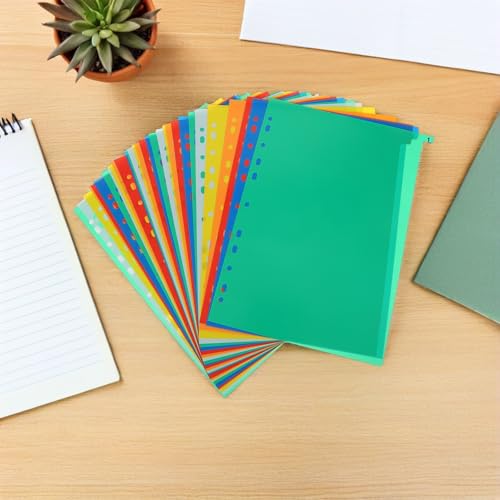 Separadores de plástico para carpetas TOPBATHY, 62 pestañas de colores para tu planificador diario 5