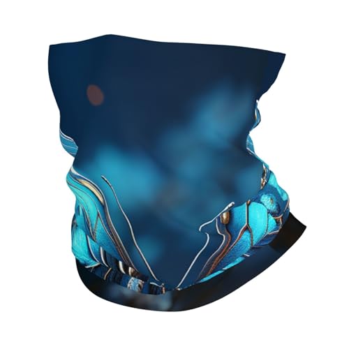 Neck Gaiter Face Mask UV Protector Scarf Breathable Windproof Face Cover Blue Butterfly and Moon Balaclava Summer Cooling Gator Cover Seamless Bandana Head Wrap for Men Women