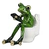 Comfy Hour 5 Resin Frog Figurine–Novelty Funny Sitting Frog Sculpture for Shelf Table or Desk Decor Animal Collectible Decoration