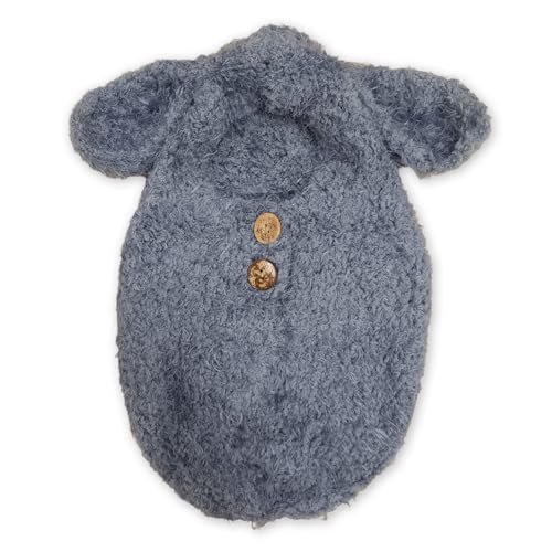 Tokiysn Newborn Photography Props Wrap Hat Villus Outfits Photo Props Baby Photography Outfit Set (Blue)