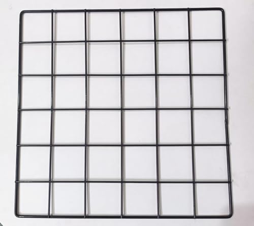 Image of Metal Grid Wall Panel, Photo Display Board with Clips, Black Square Mesh Frame, (BLACK, 30 X 30 Cm (Pack of 01))