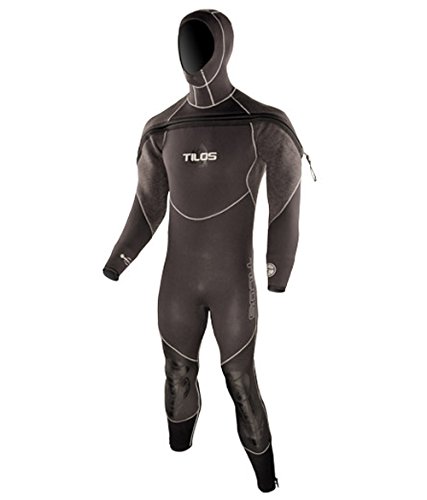 Tilos 7/6/5mm Skyros Superstretch Hooded Men's Wetsuit Cold Water Scuba Diving Snorkeling Suit (XL)