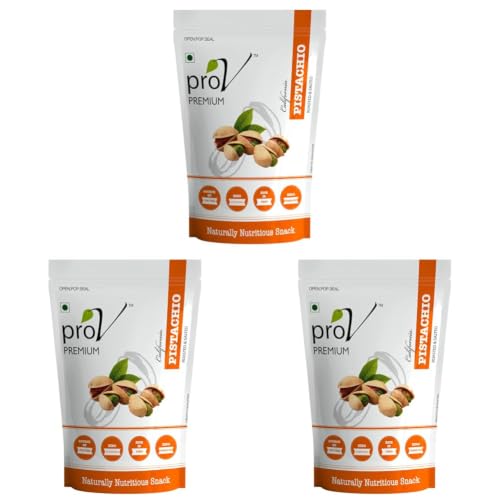 Image of ProV Premium California Pistachios | Roasted & Salted Pistachio Nuts | Protein Rich, Antioxidant Dense | Premium Dry Fruits | 250 g (Pack of 3)