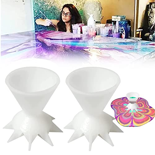 Paint Pouring Split Cup, Divisorio per pittura riutilizzabile Vernice acrilica Versare Cup Forniture artistiche fluide Cover