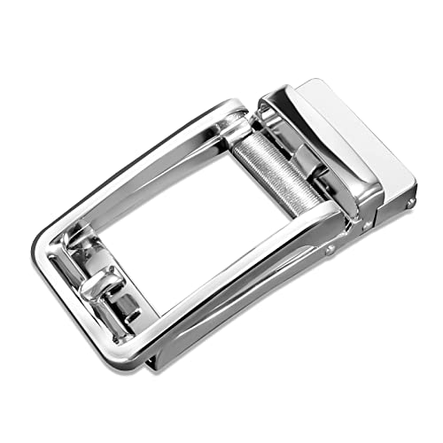 JasGood Sangles pour homme de 35 mm et boucle à cliquet automatique de 40 mm, argenté, Nur Schnalle, für Gurt 3,5cm Breite JasGood Sangles pour homme de 35 mm et boucle à cliquet automatique de 40 mm, argenté, Nur Schnalle, für Gurt 3,5cm Breite