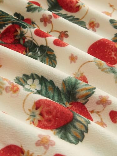 CIDER Skirts for Women Strawberry Pattern Tiered Maxi Skirt Flowy A Line Mid Waist Long Skirt4