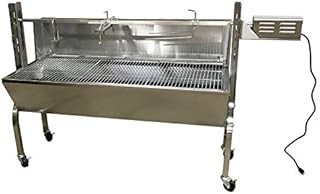 COMMERCIALBARGAINSINC Portable BBQ Whole Pig, Lamb, Goat Charcoal Spit Rotisserie Roaster Grill, 30 Watt Motor, 201 Stainless Steel, with Back Cover Guard