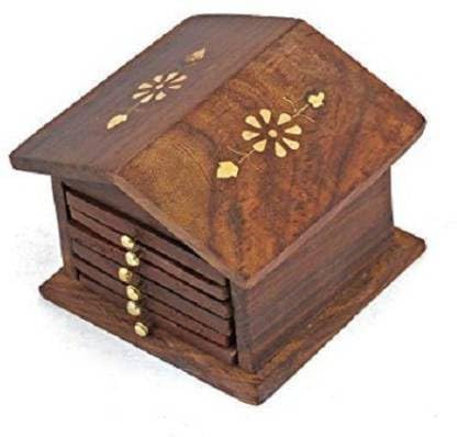 Dessous-de-verre en bois incrustation laiton protège-table chic et robuste