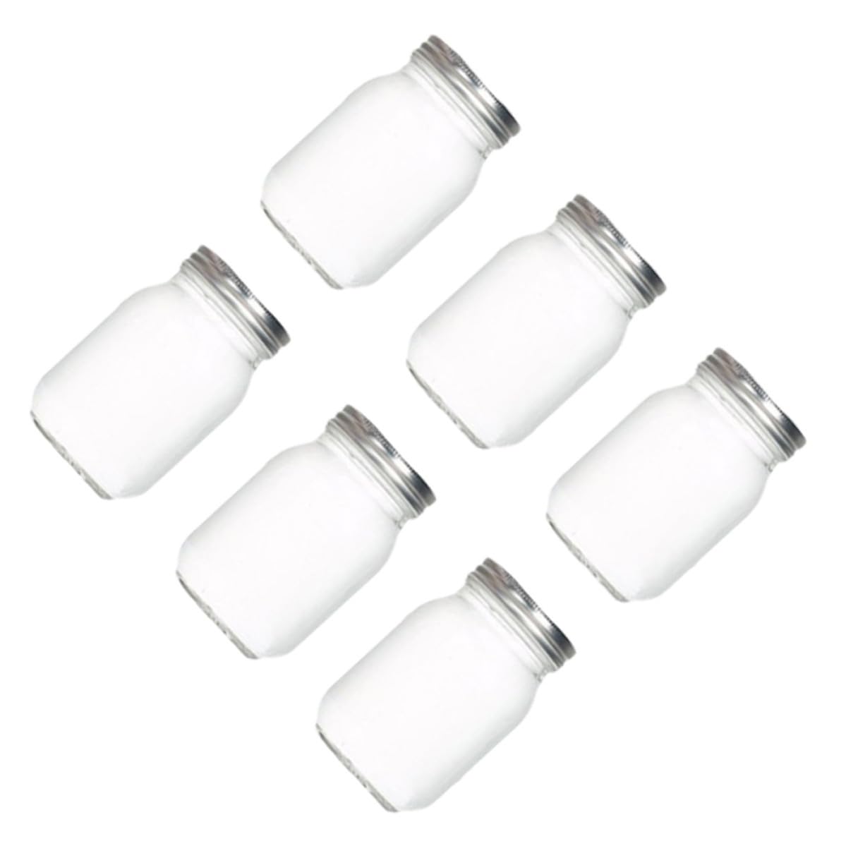 6 Stück Glasaufbewahrungsdosen 380ml Luftdichte Runde Küchen Glasgefäße zur Hygienischen Aufbewahrung von Trockenfrüchten und Lebensmittel