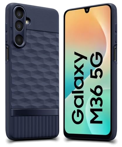 Image of WOW IMAGINE Back Cover for Samsung Galaxy M36 5G | Galaxy F36 5G with Hexa Cube Design (Blue)