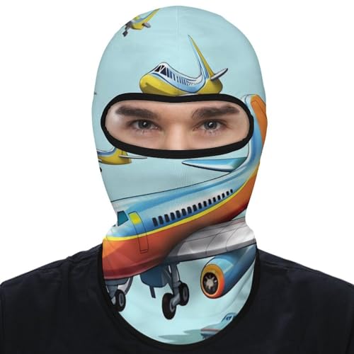 Balaclava para Hombre y Mujer, Máscara de Aire con Dibujo de Avión, Cubreboca Integral para Ciclismo, Esquí y Motocicleta miniatura 1