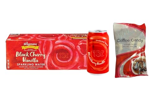 Wegmans Sparkling Water, Seltzer Drink, 0 Sugar, Flavored Carbonated Beverage, 0 Calorie, Refreshing & Healthy, 12 Fl Oz - 12 Cans Pack (Black Cherry)