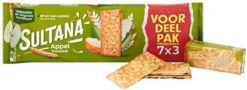 Apple Biscuit Portion Packs | Sultana | The Original Fruit Biscuit Apple Value Pack 21 Pieces | Total Weight 306 Grams