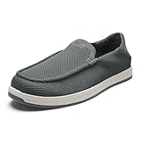 OLUKAI Kakaha Mesh Men's Mesh Slip-On Shoes, Lightweight & Versatile Everyday Shoe, All-Day Wear & Comfortable Fit, Rock/Rock, 12
