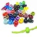 Hysagtek 50 Pcs Plastic Spring Cord Lock End Round Toggle Stoppers for Camping, Hiking, Shoelace Replacement, Sports, Backpacks, Assorted Colors