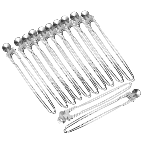 FOMIYES 12 Piezas Clip de moldura de acero inoxidable hair clips orquillas hair bow pasador estilo quebrar pliegue pinzas para peinar el cabello clips de cabello de acero inoxidable Silver