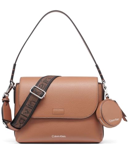 Calvin Klein Millie 2 in 1 Flap Shoulder Bag & Crossbody Caramel One Size