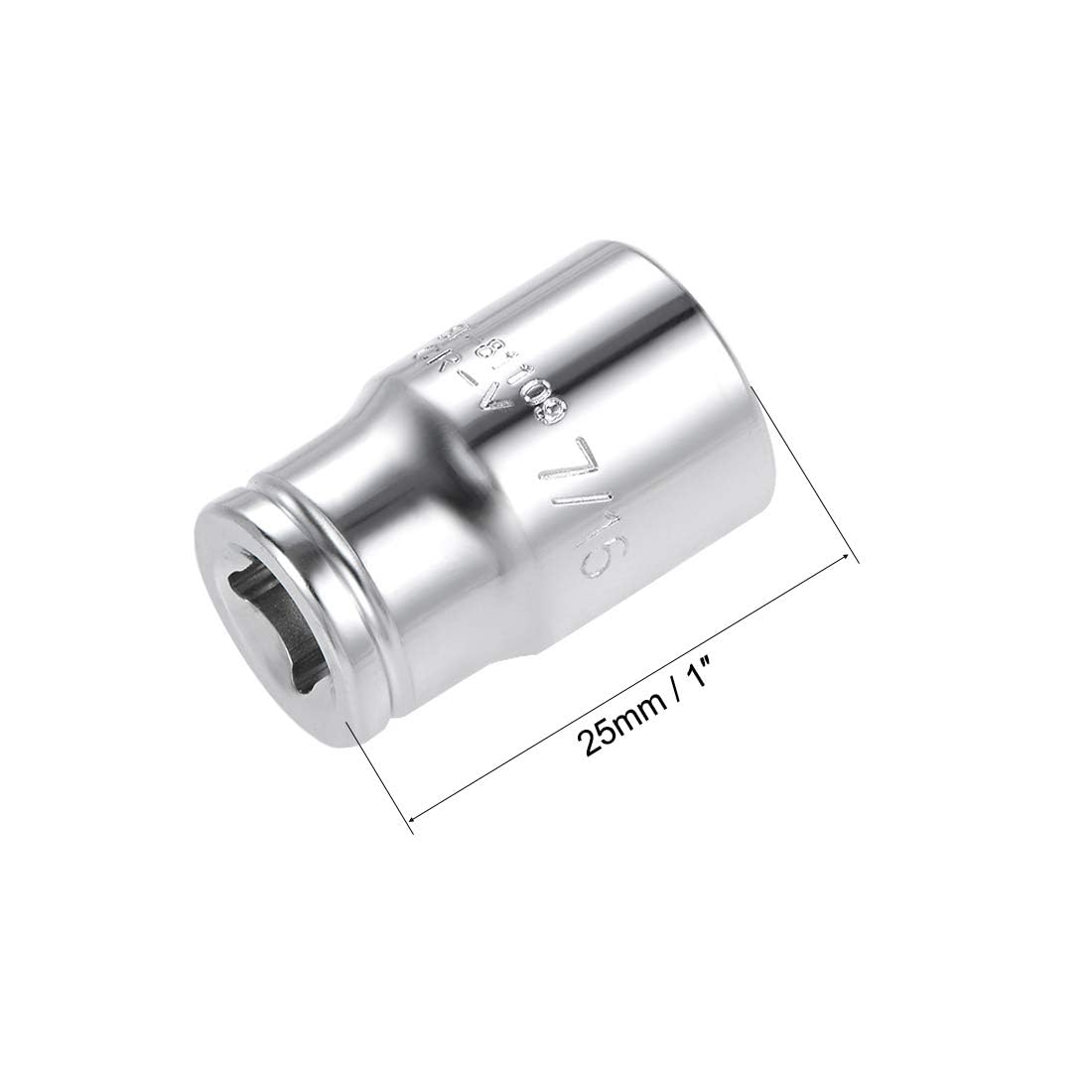 TOP-VIGOR 1/4-inch Drive 7/16-inch 6-Point Shallow Socket, Cr-V Drive Socket for Auto Repairing and Household - Image 2