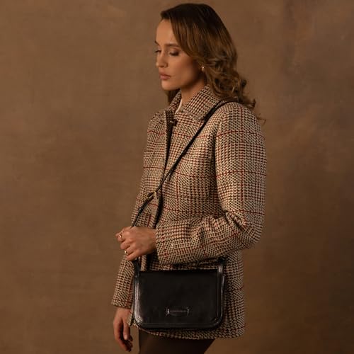 Image of Time Resistance Leather Crossbody Bag - Messenger Bag with Magnetic Closure - Leather Handbag Purse for Women