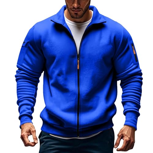 Generico Giacca da Lavoro Uomo Invernale, Giacca Sportiva Oversize con Zip Completa, Felpa con Cappuccio Termica e Traspirante per Escursionismo, Palestra e Campeggio