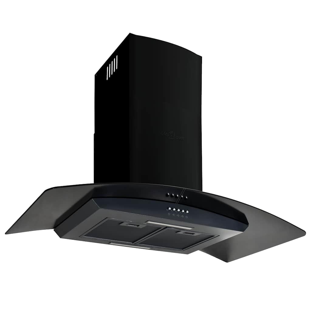 vidaXL Campana Extractora Pared 90 cm Negro Electrodoméstico Ventilador Cocina