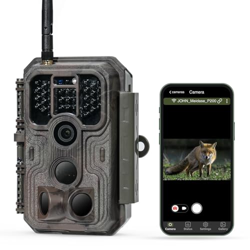 Produktfoto von Meidase P200 Wildkamera WLAN Bluetooth, 48MP 1296P, 30m Nachtsicht, 0,1s Bewegungsaktivierung, IP66 wasserdicht,…