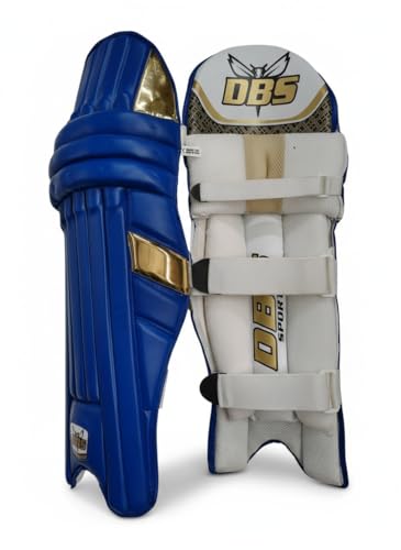 Image of DBS & Sons INFORCER Blue Mens Batting Leg Guard RightHand Blue Golden & White (Mens Size sutaible Right Hand Batsman) Cricket pad