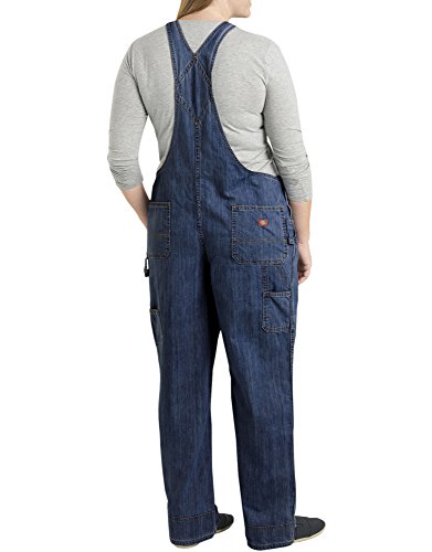 Dickies Womens Plus Size Denim Bib Overalls, Medium Stonewash, 24 Regular US - image 2