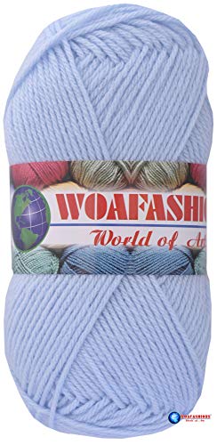 Image of Wool Blend Pastel Color Acrylic Hand Knitting Yarn (Baby Blue) (200gms)