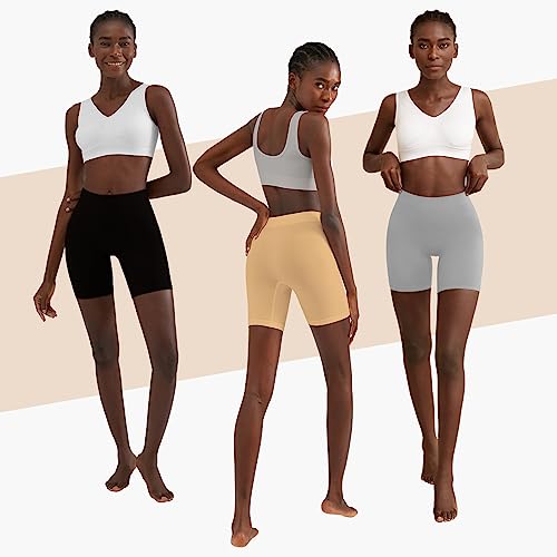 Image of YADIFEN Slip Shorts for Under Dresses Women Seamless Anti Chafing Underwear Shaping Boyshort Smooth Thigh Biker Short Panties