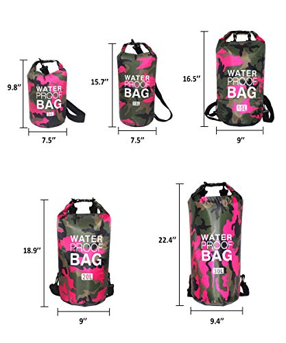 Bolsa impermeável Bycc Bynn camuflada 5L/ 10L/ 15L 20L/ 30L, saco de compressão seca que mantém o eq