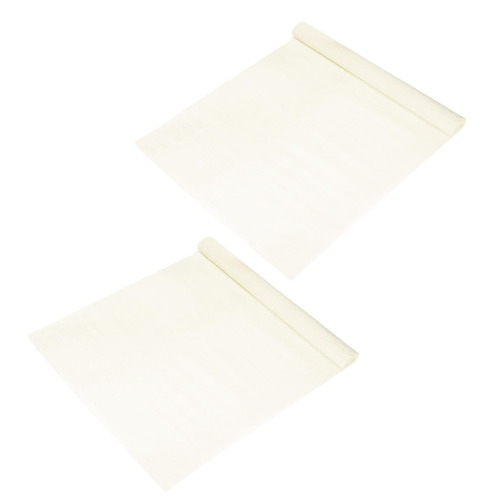 QUARKZMAN 2 Rouleaux De Papier Crêpé, 19 x 98 Pouces Large Feuilles Épaisses Streamer Fleur Pour DIY Cadeau Emballage Artisanat Anniversaire Mariage, Blanc