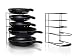 Heavy Duty Pot Rack Pan Organizer - Kitchen Organization and Storage for Frying Skillet, Baking and Casserole Dishes, Pots, Griddles, Serving Trays, and Lids - Cast Iron Standing Holder for Cookware