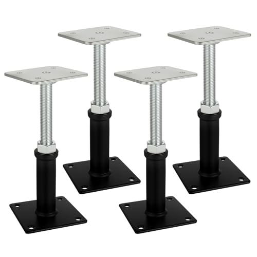 4 Pack House Jacks for Leveling Screw Jack Adjustable Floor Jack Post 6 to 9.5 Height Range 4409 lbs Max Height Capacity Crawl Space Jacks for Stairs Porches Roof Beams Temporary Support