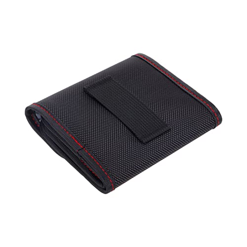 PATIKIL Lens Filter Case, 3-Pocket Camera Filter Case Portable Lens Filter Pouch Photography with Belt Loop Fit Camera Bag Strap Pocket Drone for 25mm-82mm, Black Red - Image 3