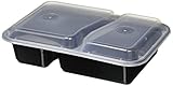 Reditainer® - 2 Compartment Microwave Safe Food Container with Lid/Divided Plate/Lunch Tray with Cover, 10 Pack