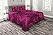 ABAKUHAUS, Gorący róż, Narzuta na łóżko 220 cm x 220 cm + 2 poszewki na poduszki 75 cm x 50 cm, Kształty serce na rozmyte tło romantycznej Walentynki projektowania, Magenta Hot Pink