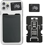 Gecko Card Holder - Phone Wallet Stick on - Credit Cards Holders for iPhone (Blank - Gray)