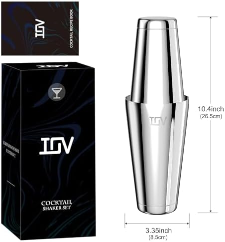 IOV Boston Cocktail Shaker Set, 18oz & 28oz Stainless Steel Weighted Shaker Tins, Metal Martini Drink Mixer for Bartending, Professional Bar Tools with Cocktail Recipe Guide - Thumbnail 3