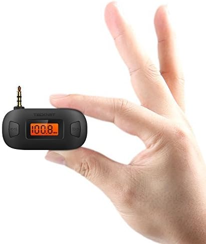 TeckNetÂ MT-095 3.5mm Universal FM Transmitter with Build in Rechargeable Battery + 2.1A Multi Car Charger - Black